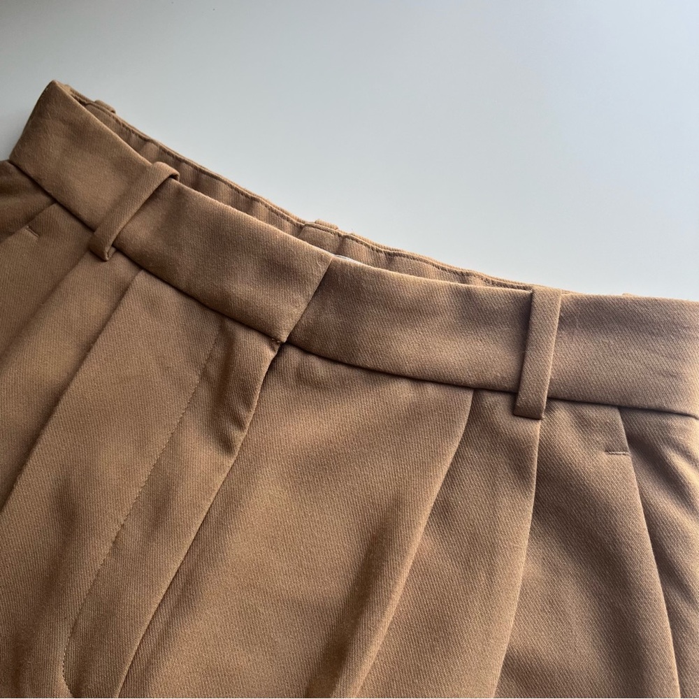 Abercrombie & Fitch Sloane Tailored Fit Pants Camel Brown Pintuck Trouser 26 - Picture 5 of 12
